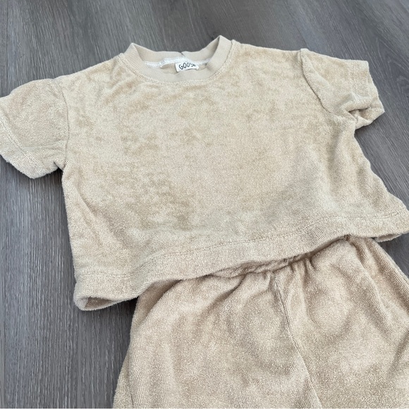 Goose | 2-piece French Terrycloth Set, shirt and shorts | Beige | Size 2T-3T - Picture 5 of 7